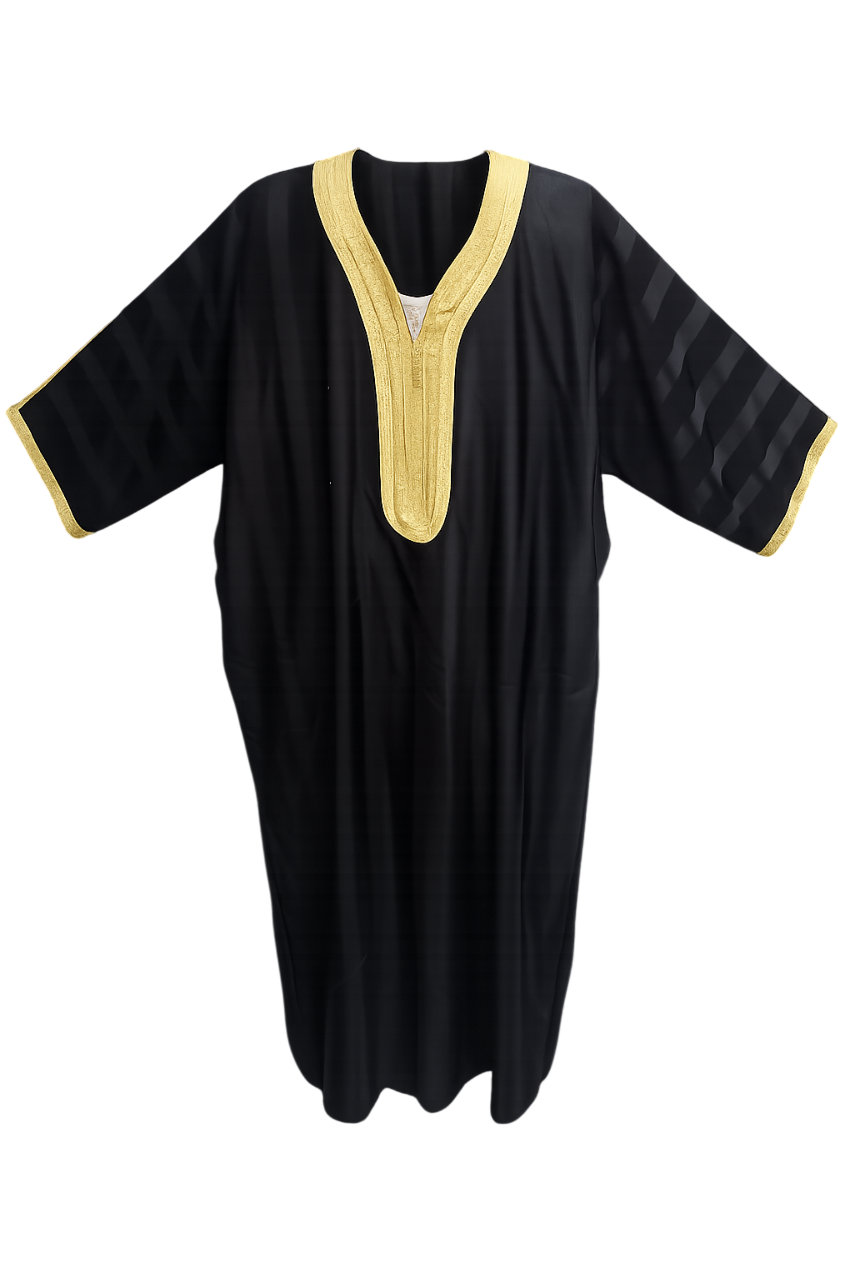 Black & Gold Moroccan Thobe